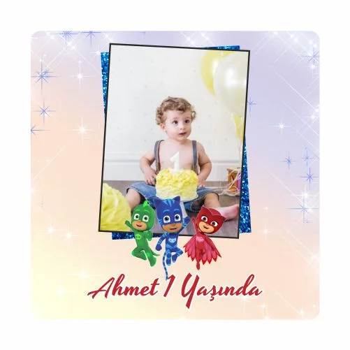 Pijamaskeliler Temalı Doğum Günü Magneti